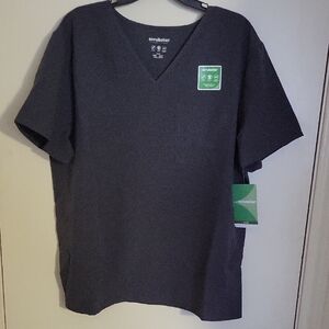 Scrubstar Unisex V-Neck Dark Grey Scrub Top   2